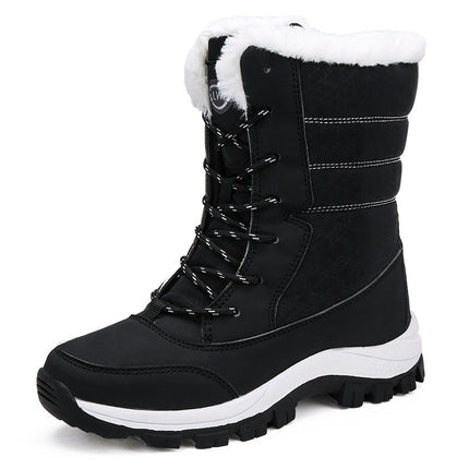 High-top cotton boots women's winter outdoor snow boots women's boots fleece-lined thick warm plus size short boots cotton shoes thick-soled women's shoes