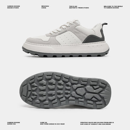 2024 Summer New Sports Shoes Men's Thick Sole Height Increased Breathable Casual Dad Shoes Fashionable Lightweight Soft Sole Board Shoes