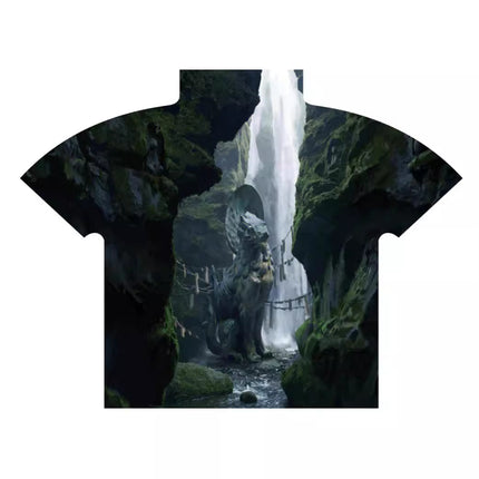 Popular Black Myth Wukong Printed Pleated Top Fantasy Heaven and Land National Trend Miyake 3D Printed Short Sleeve T-Shirt Wholesale