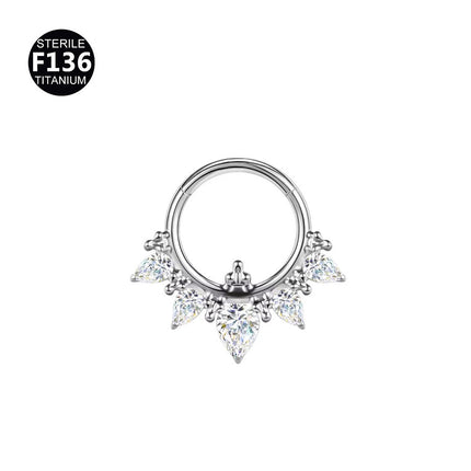 2024 new G23 titanium alloy tassel nose ring ear bone ring carved nose ring explosion puncture jewelry