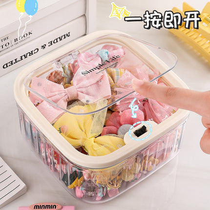 Hair Accessories Storage Box Children's Hair Clip Hair Band Storage Large Capacity Acrylic Girls' Hair Rope Rubber Band Jewelry Box