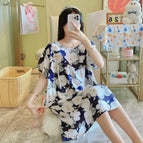 Navy blue and white peony 2301 / One size fits all