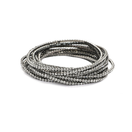 2.0mm Superfine Rhinestone Bracelet Stretch Bridal Bracelet Korean Style Single Row Flash Diamond Stretch Crystal Bracelet
