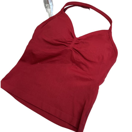 Dfyne Halter Sports Bra Chest Pad Shock-Proof High-Intensity Yoga Top Vest Beautiful Back Sports Sling Women Summer