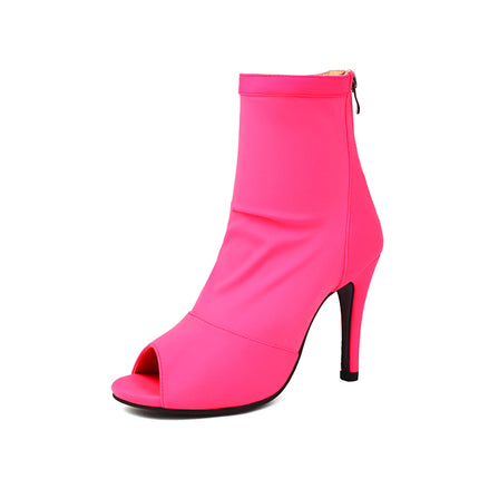 High Heels Women's Stiletto Fish Mouth Sandals Red Heels Jazz Dance Shoes Summer Short Boots Large Size Cross-Border Wholesale