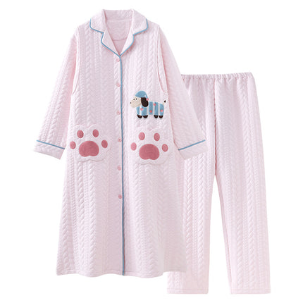 Yuezi Clothing with Chest Pad Autumn and Winter Air Cotton Thickened Warm Abdominal Pants Pregnant Women's Breastfeeding Skirt dress