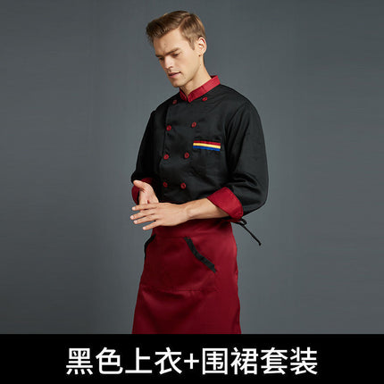 Chef Work Clothes Men's Short-Sleeved Summer Thin Chef Clothes Long-Sleeved White Hotel Canteen Catering Work Clothes Kitchen Chef Clothes