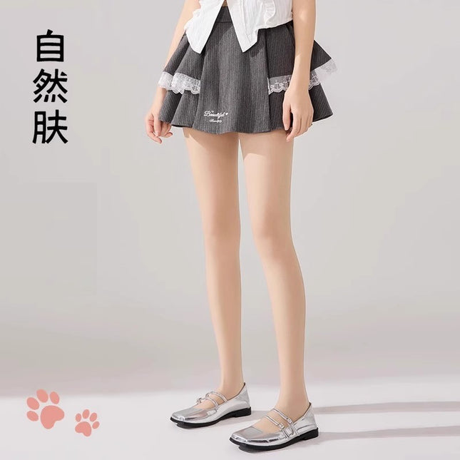Cat Scratching Stockings for Women in Summer, Thin Bare Legs Artifact, Anti-Snagging, Non-Falling, Flesh-Colored Natural Naked Feeling, Sun Protection Pantyhose