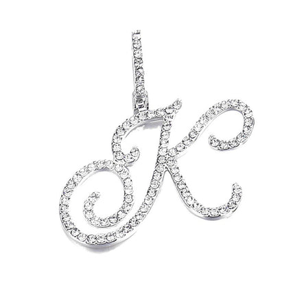 Foreign trade popular products full diamond hip hop jewelry grass letter pendant melon seed buckle Cuban chain accessories Amazon exclusive