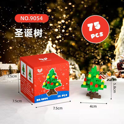 What is the cross-border Christmas building block ball micro-particle assembly puzzle snowman Christmas tree ornaments boys and girls gifts