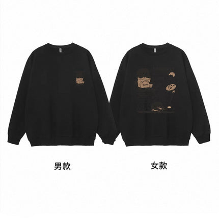 Autumn and Winter Clothing for Men and Women, High-End Velvet Round-Neck Sweatshirts, Couple Wear, Trendy Brand Class Uniforms, Warm Bottoming Shirts