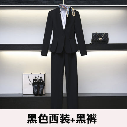 High-end professional dress winter long sleeve civil servant interview formal dress women beauty salon jewelry overalls professional temperament