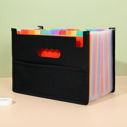 Accordion File Folder with 13/25 Compartments for Student Test Paper Classification, Edge-Bound Portable Document Bag, Test Paper Storage Bag