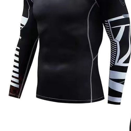 Men's Sportswear Sweat-Wicking Running Marathon Tight-Fitting Suit Quick-Drying High-Elastic Two, Three, or Four-Piece Set Wholesale Trade