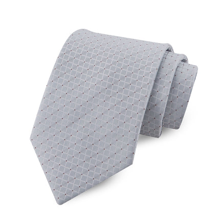 Source Tie Men's Polyester Yarn-dyed Jacquard Fabric Fine Plaid Business Casual Wine Red Wedding Tie