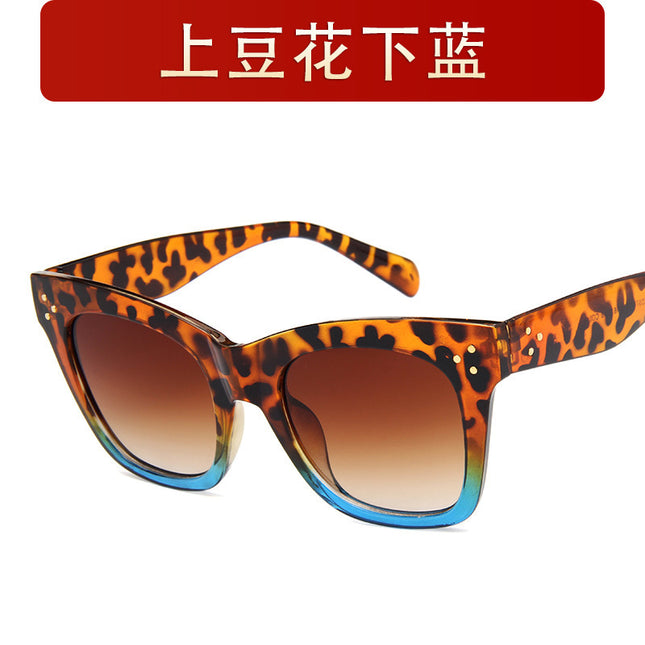Rain European and American Fashion Large-Frame Sunglasses for Men and Women, Personalized Trendy Sunglasses, Studded Sunglasses 9768