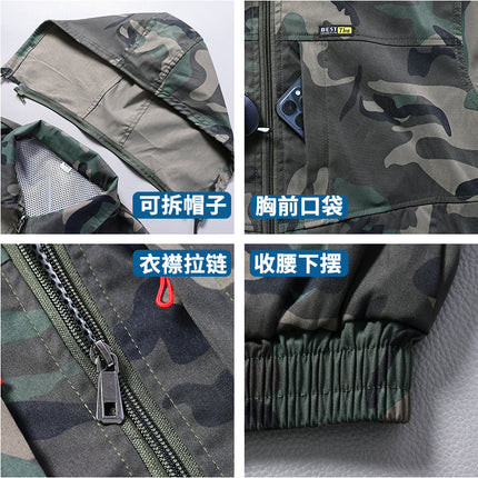 Summer Cooling Air-conditioning Clothing Camouflage Clothing Summer-heat Protection Workplace Workers Labor Protection Clothing Workwear Unisex Outdoor Work Clothes for Men and Women
