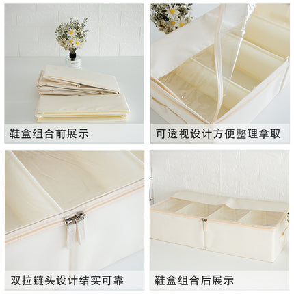 Cross-border Shoes Storage Transparent Shoe Box Household Space-saving Bed Bottom Shoe Cabinet Dustproof Shoes Storage Shoes Boots Storage Box