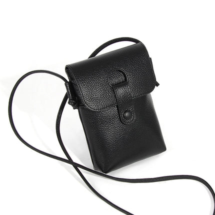 Genuine Leather Mobile Phone Bag for Women Cross-Body, High-End Fashion, First-Layer Cowhide Shoulder Bag, Lightweight Mobile Phone Bag, Simple Export