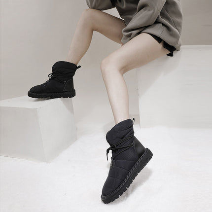 Clearance Cross-Border Snow Boots for Travel to Russia, Large Collar, Black, Fashionable, Warm, Thick Fur Lining, Anti-Slip Snow Boots