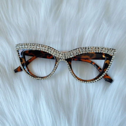 Cross-border European and American Cat's Eye Diamond Personality Fashion Party Party Anti-blue Presbyopia Fashionable Presbyopia Street Photography