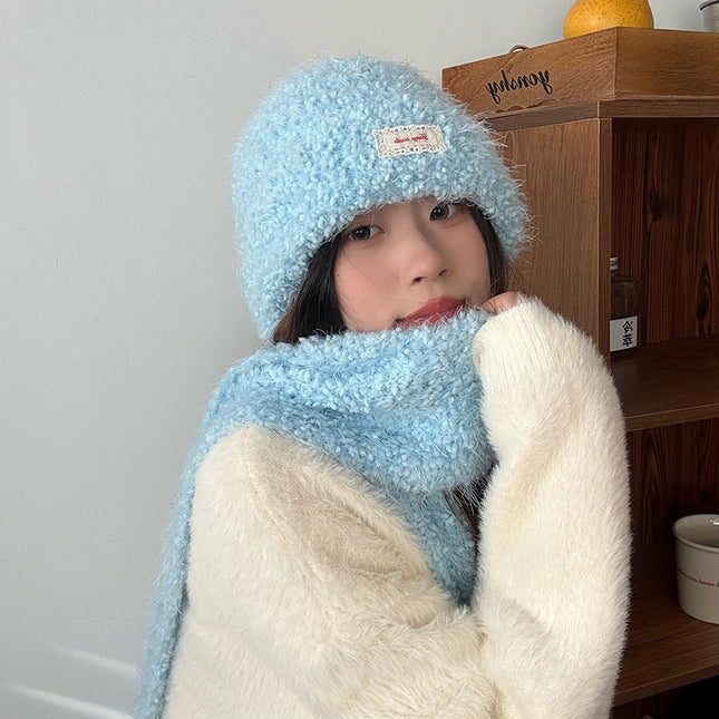 "Puff Ice Cream" Homemade Soft and Waxy Plush High-End Scarf Korean Style Warm Knitted Scarf