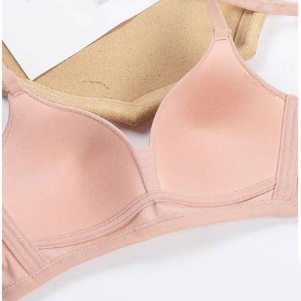 Foreign Trade Cross-border in stock Bra without Steel Ring Lightweight Breathable Sweat Absorbing Comfortable Upper Bra Gathering Anti-sagging Underwear for Women