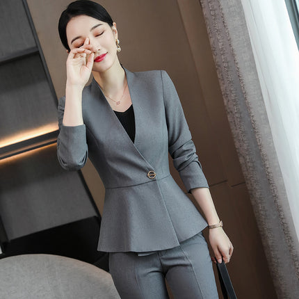 Professional Dress Temperament Goddess Fan suit Suit FormaTIONAL Suit Beauty Salon Front Desk Tooling Hotel Manager Work Clothes High-end