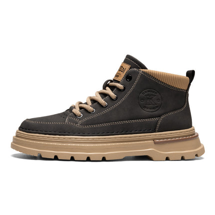 Autumn New Men's High-rise Sports Board Shoes Increased Thick-soled Casual All-match Outdoor Tooling Retro Trendy Shoes