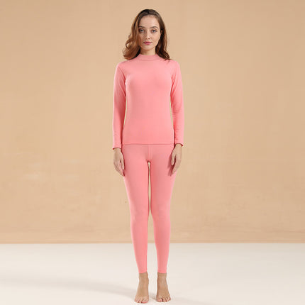 Autumn and Winter Pure Cotton Thermal Underwear Set for Women, Solid Color Base Layer, All-Cotton Sweater, Thin Thermal Underwear for Students and Young Girls