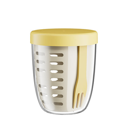 FX3666 ins Wind Fruit Salah Cup Multi-purpose Fruit Cup with Picnic with Fork Double Layer Dipped Water Cup