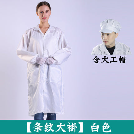 Electrostatic clothing, lab coat, dustproof, anti-static clothing, dust-free clothing, food workshop, electronic factory, blue and white overalls, printing