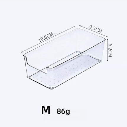 Transparent Notch Storage Box suit Drawer Storage Box Stationery Storage Box Square Cosmetic Storage Box
