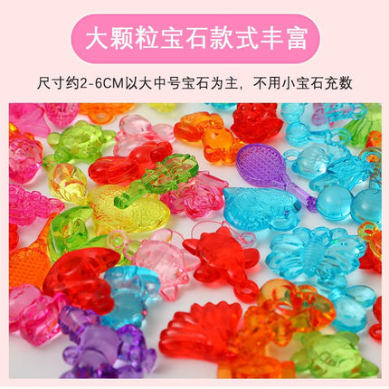 Jin Pack Children's Gem Toy Colorful Treasure Diamond Crystal Plastic Acrylic Handmade Beads Princess Girl's Birthday