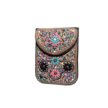 Bohemian Women's Mobile Phone Bag Xinjiang Inner Mongolia Yunnan Tourist Souvenirs Retro Heavy Industry Rice Bead Shoulder Bag