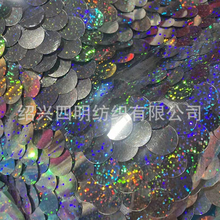 Encrypted original magic color laser fish scale sequin cloth, Mermaid sequin embroidered cloth, factory direct supply spot