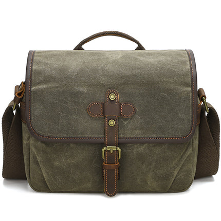 Cross-Border Canvas Shoulder Camera Bag Slr Digital Bag Photography Bag Outing Casual Lens Bag Wear-Resistant Crossbody Bag