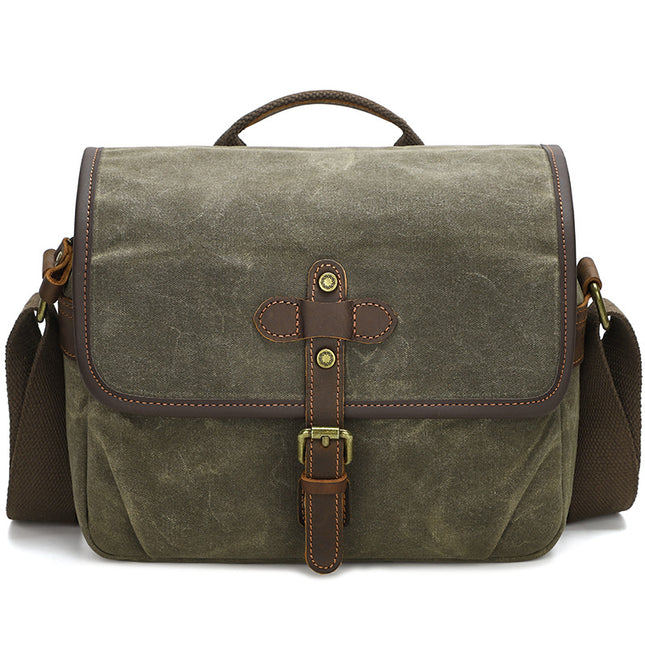Cross-Border Canvas Shoulder Camera Bag Slr Digital Bag Photography Bag Outing Casual Lens Bag Wear-Resistant Crossbody Bag