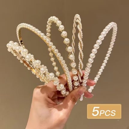 European and American Imitation Pearl Hair Band French Retro Hair Stamp Summer High-end Headband Women's New Super Fairy Hair Accessories