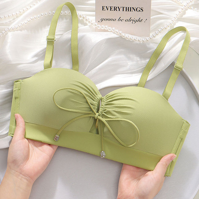 2023 strapless non-slip latex underwear live broadcast delivery halter invisible push up small chest Palm bra foreign trade
