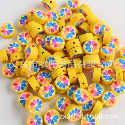 100 a pack of cross-border fruit soft pottery loose beads clay beads diy Amazon material bag accessories mobile phone