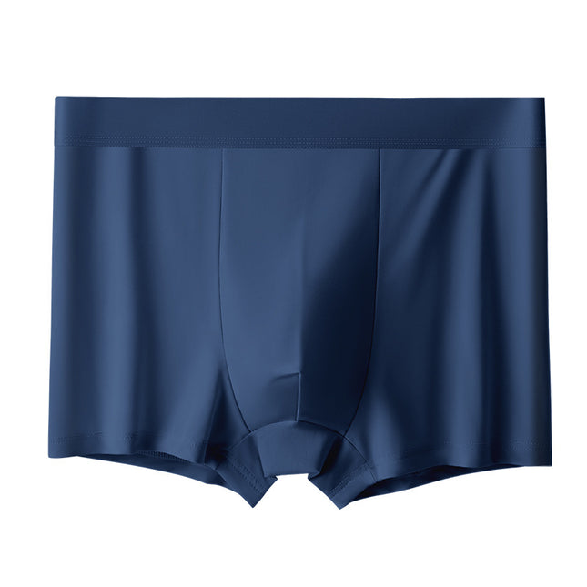 Men's Underwear Ice Silk Naked Thin Breathable Boys' Boxers Solid Color Ice Silk Boys' Comfortable Mid-Waist Men's Underwear