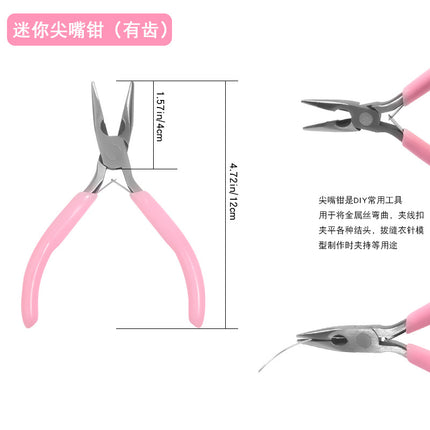 Handmade DIY beaded tool kit open fork needle pliers scissors line tweezers lobster buckle ring wire guide suit wholesale