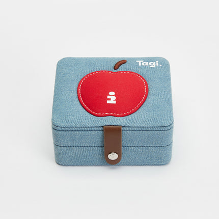 Tagi.Apple Compressed Biscuit Creative Niche Cute Jewelry Box Portable Double-Layer Large-Capacity Storage Box