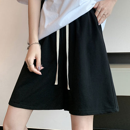 Gray Sports Shorts for Women, Summer Thin Five-Point Shorts, Petite A-Line Outerwear, Running Loose Wide-Leg Casual Pants