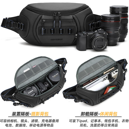 Waterproof Single-Shoulder Men's Chest Bag, Polaroid Camera Bag, Stylish Single-Shoulder Photography Bag, Micro-Single Fuji Oxford Cloth Storage Bag