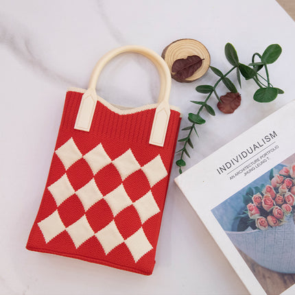Shoulder bag 2024 portable semicircle simple travel with knitted handbag student leisure bag large capacity mobile phone