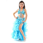lake blue / Bra Belt Skirt 3 Piece Set