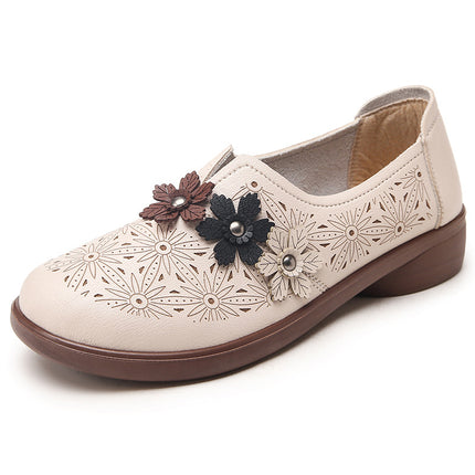 Mom's Shoes for Middle-Aged and Elderly Women, Summer 2026 New Style, Soft-Soled, Non-Slip, Flat Women's Shoes, Comfortable Leather Shoes