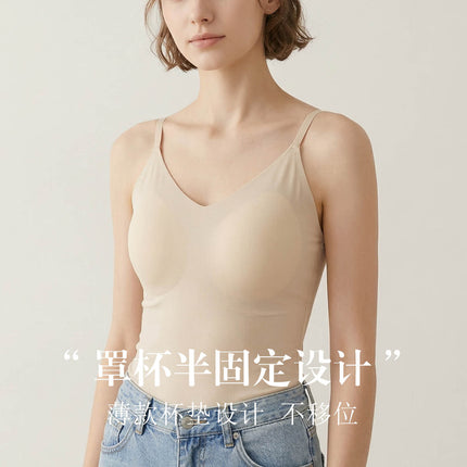 Tang Ge Spring and Summer Silk Fit Women's Bottoming Camisole High Elasticity Loose Mulberry Silk Lined Cup Integrated